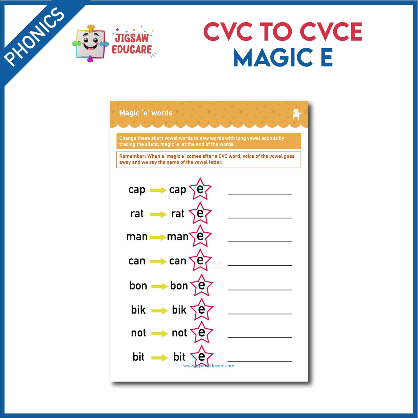 CVC TO CVCe - MAGIC E*
