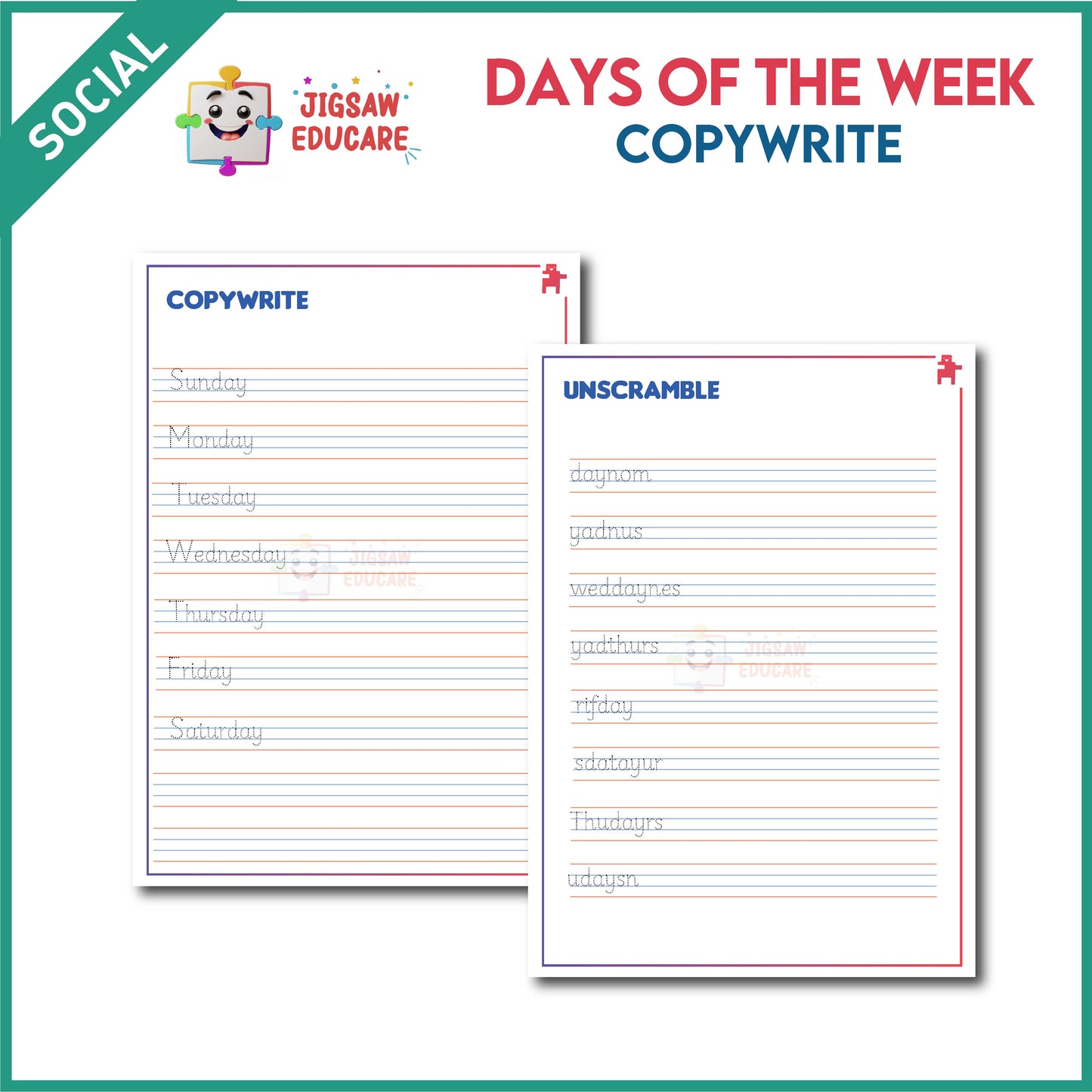 DAYS OF THE WEEK_COPYWRITE *