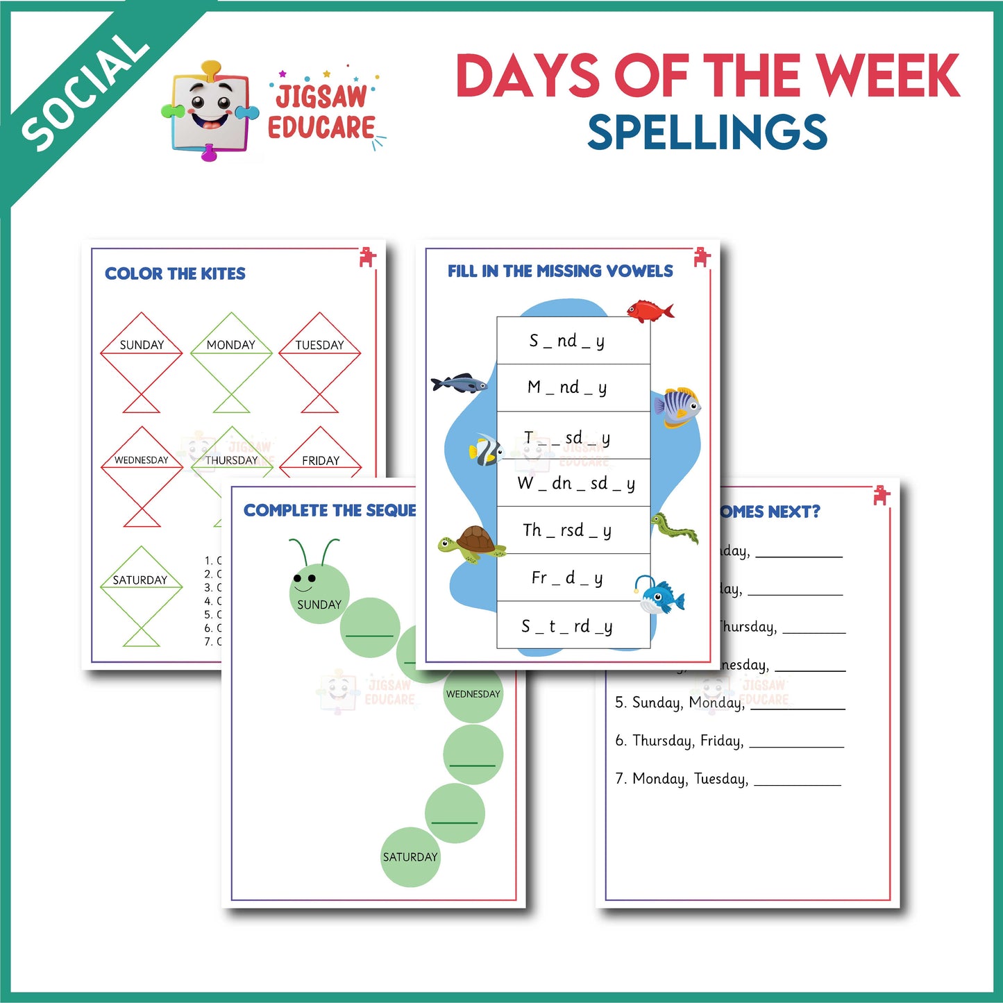 DAYS OF THE WEEK_SPELLINGS *