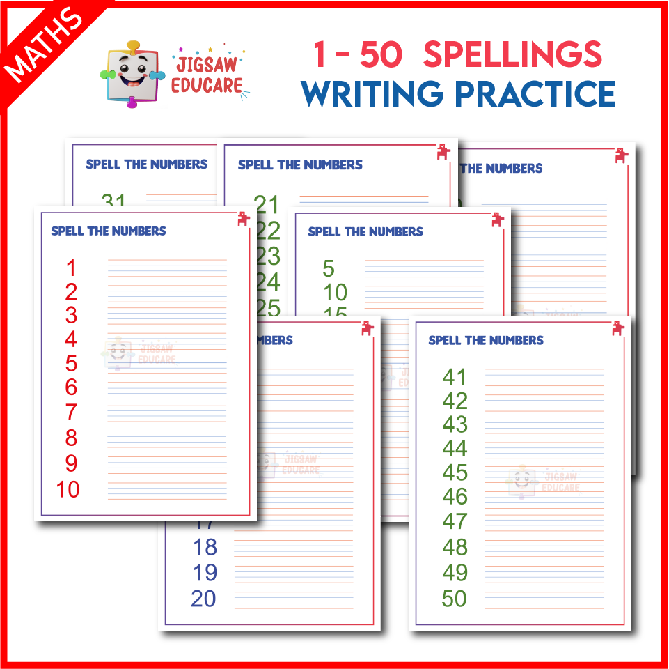 NUMBER SPELLINGS PRACTICE SHEETS *