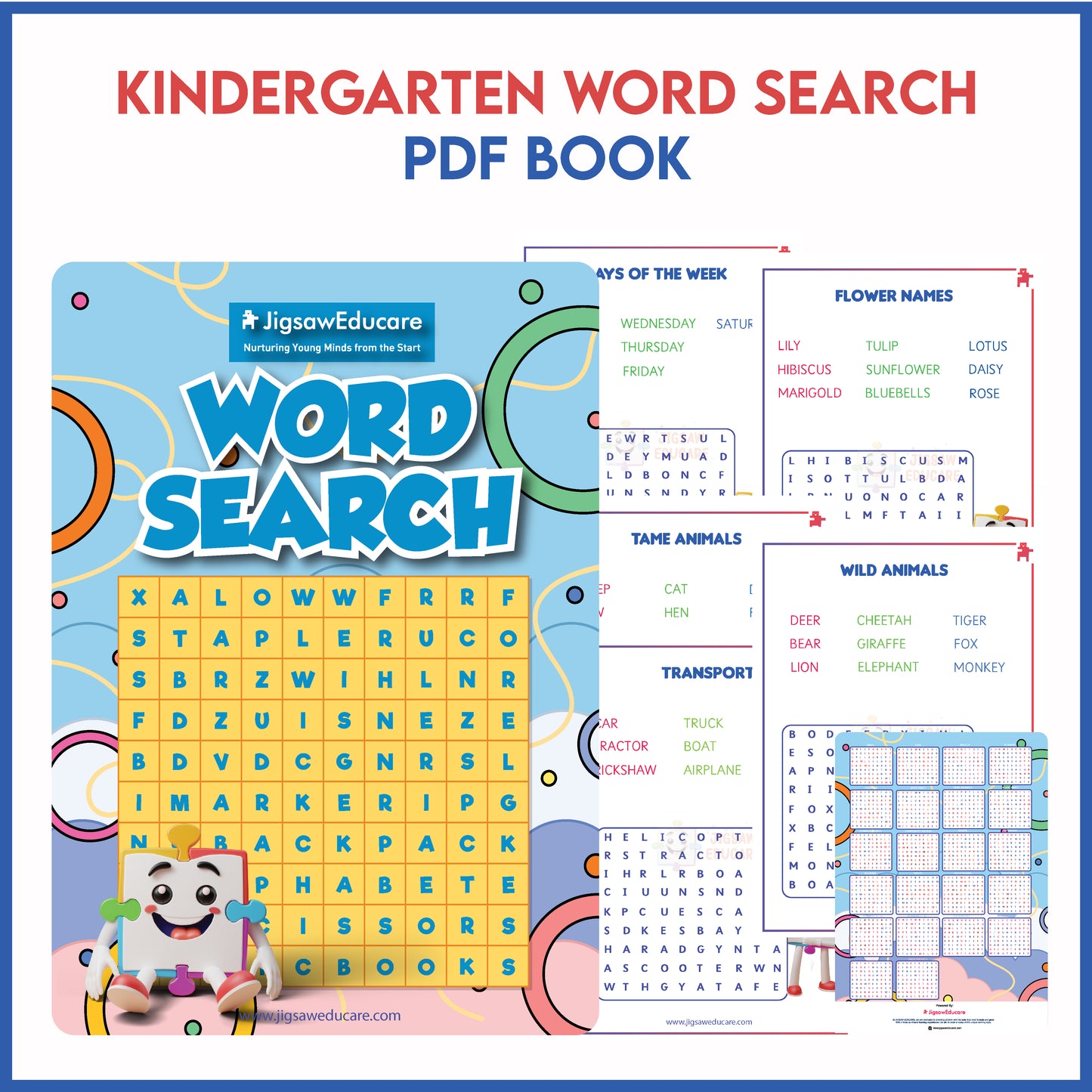 Kindergarten WORD SEARCH BOOK PDF