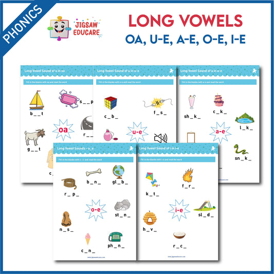 LONG VOWELS- oa, o-e, a-e,u-e,i-e