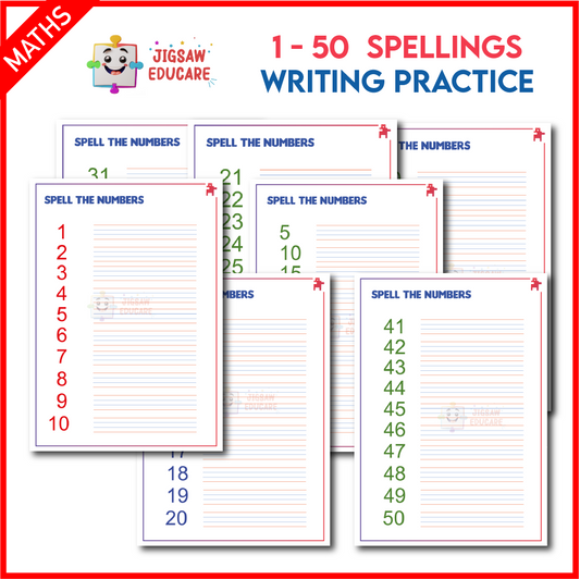 NUMBER SPELLINGS PRACTICE SHEETS *