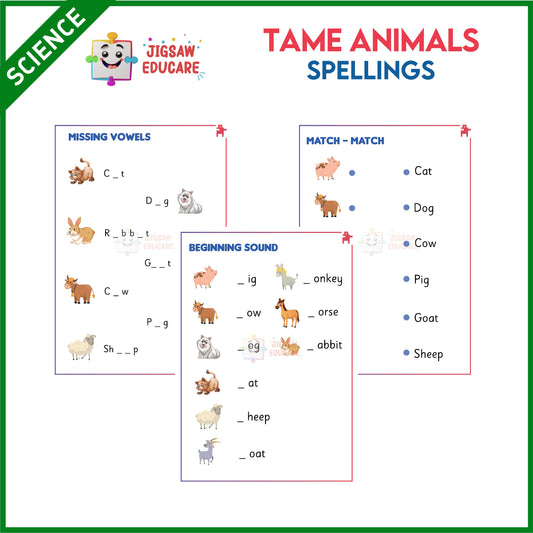 TAME ANIMALS_SPELLINGS *